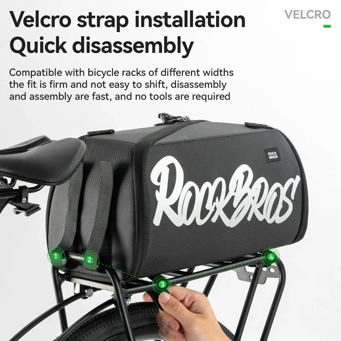 One-Piece Foldable 11L-15L Bike Rear Rack Bag