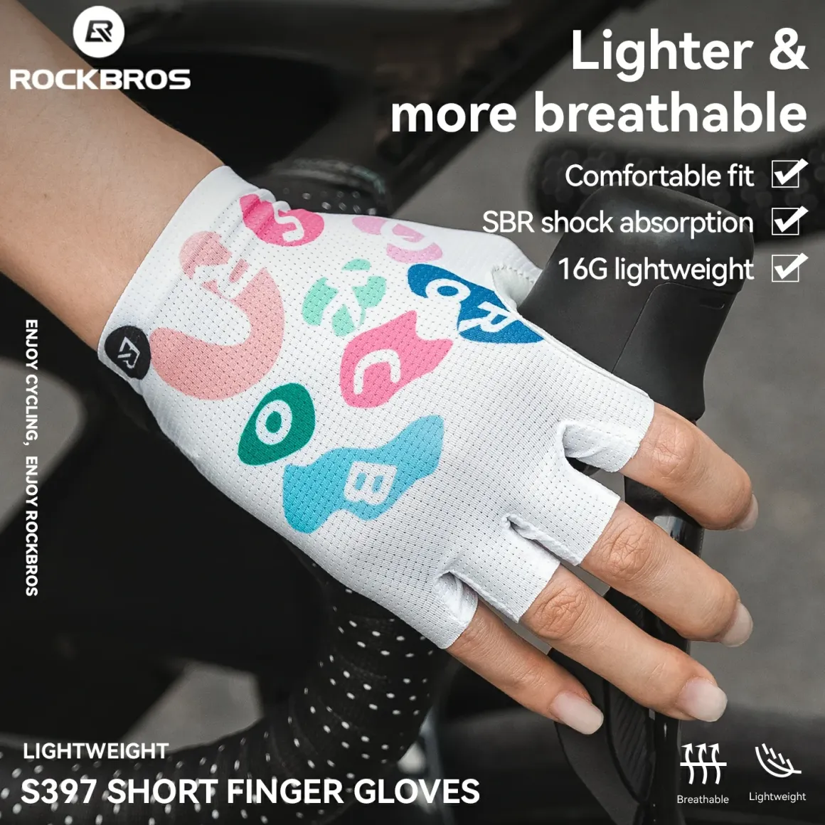 Petal pattern Women Half Finger Cycling Gloves