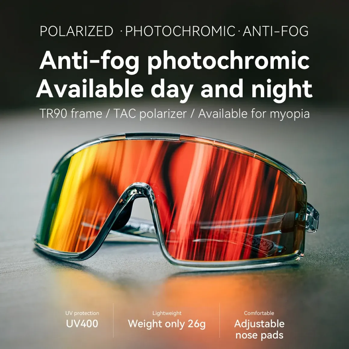 Photochromic Polarized Sports Sunglasses