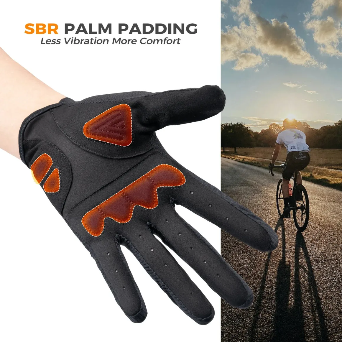 Plain Full-Finger Cycling Gloves