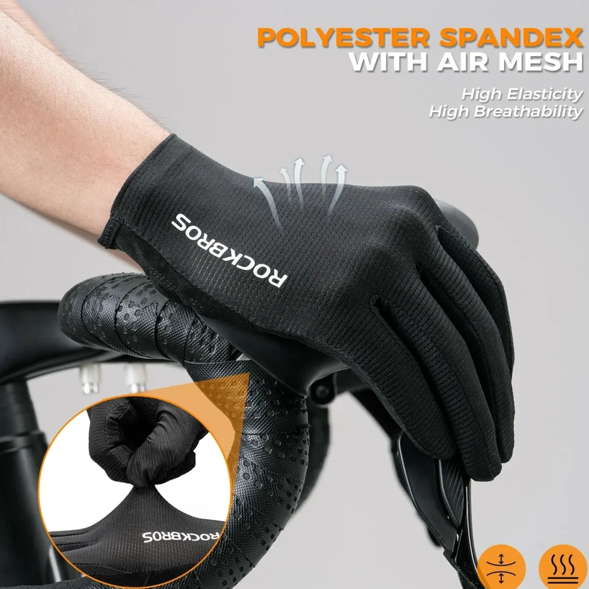 Plain Full-Finger Cycling Gloves