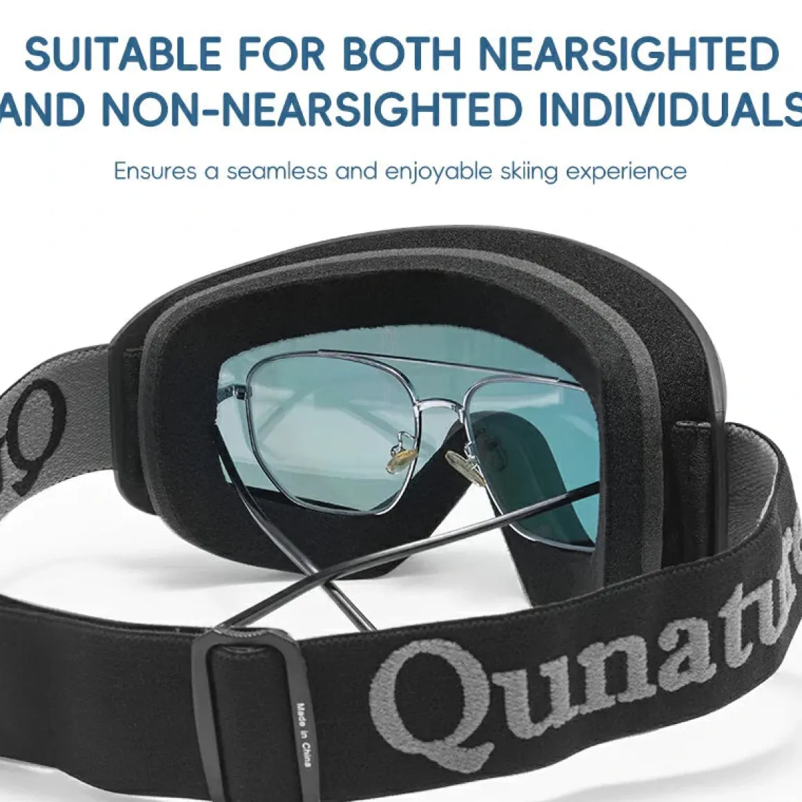 Qunature Anti-Fog Cylindrical Ski Goggles Double-Layer Lenses UV400 Protection