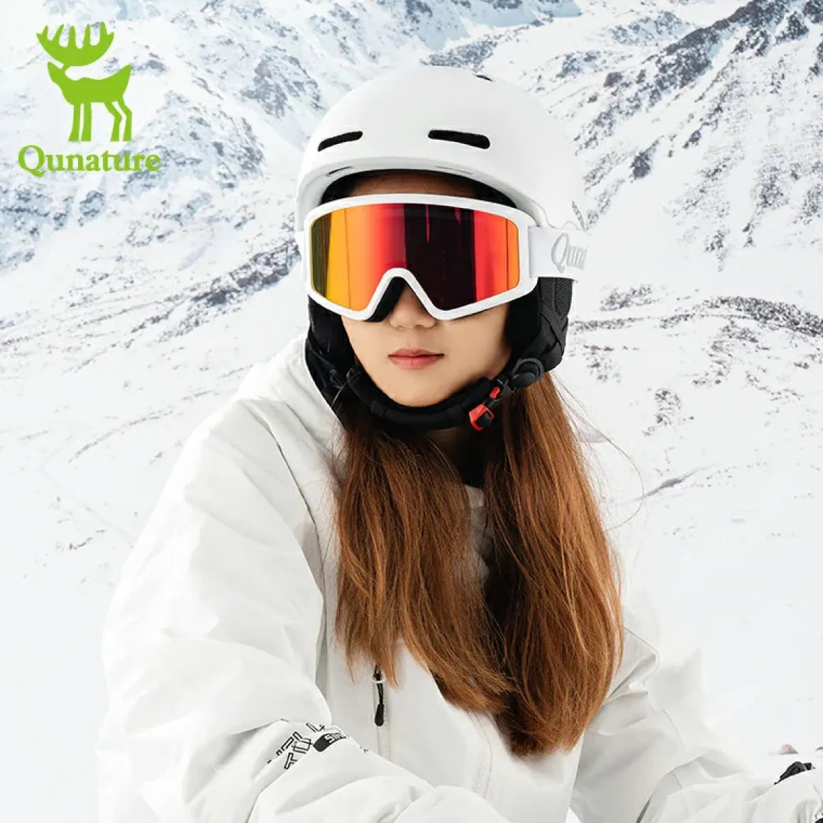 Qunature Anti-Fog Cylindrical Ski Goggles Double-Layer Lenses UV400 Protection