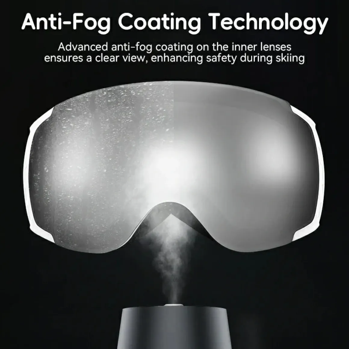 Qunature Anti-Fog Ski Goggles UV400 Protection Double-Layer Lenses for Clear View