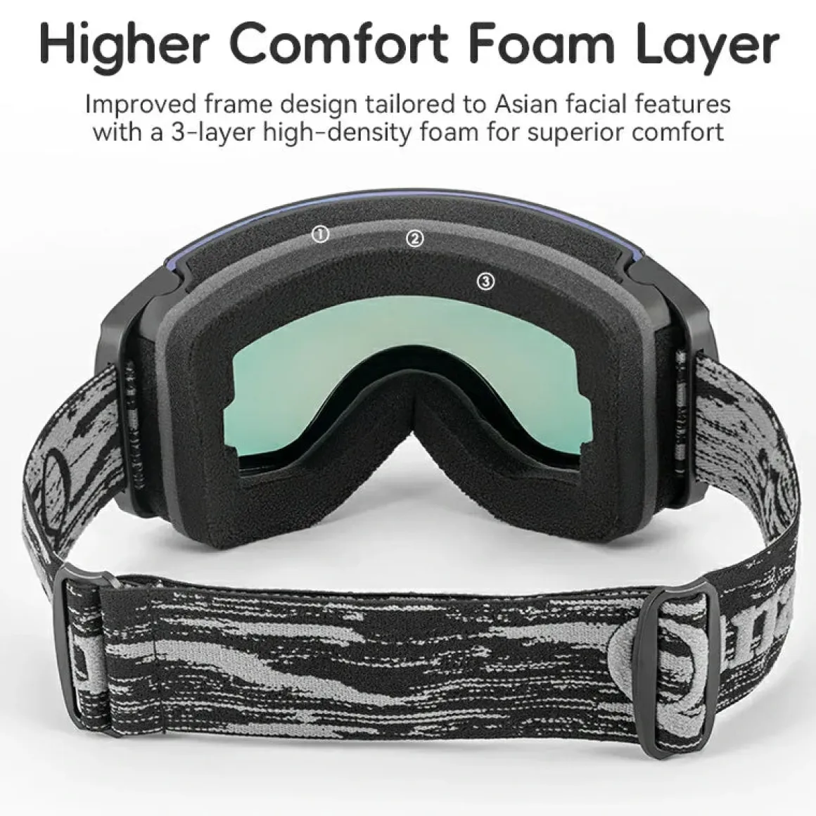 Qunature Anti-Fog Ski Goggles UV400 Protection Double-Layer Lenses for Clear View