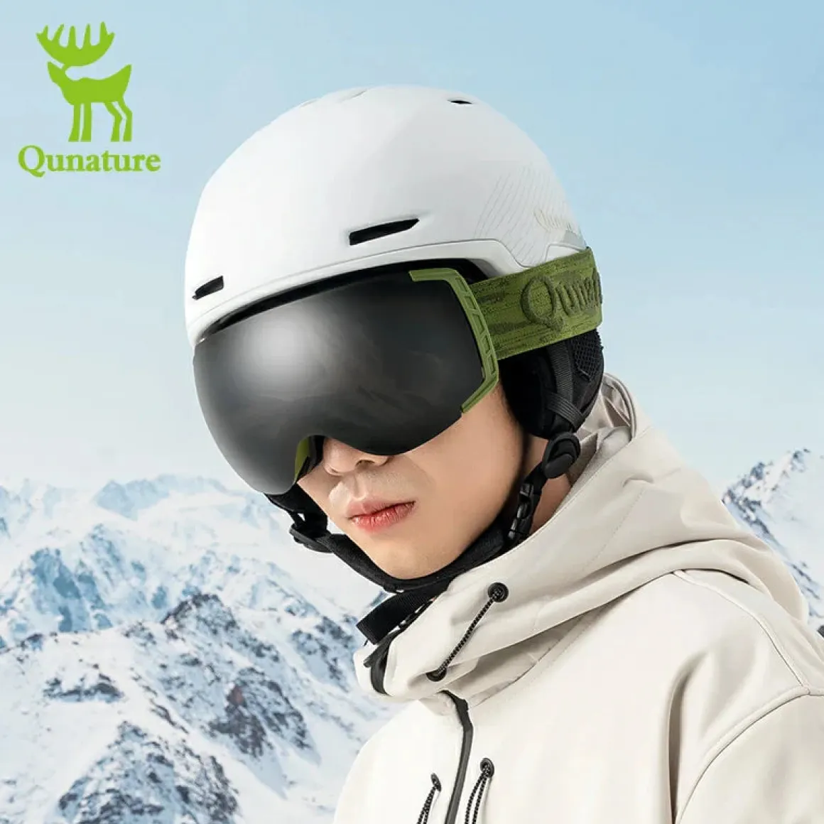 Qunature Anti-Fog Ski Goggles UV400 Protection Double-Layer Lenses for Clear View