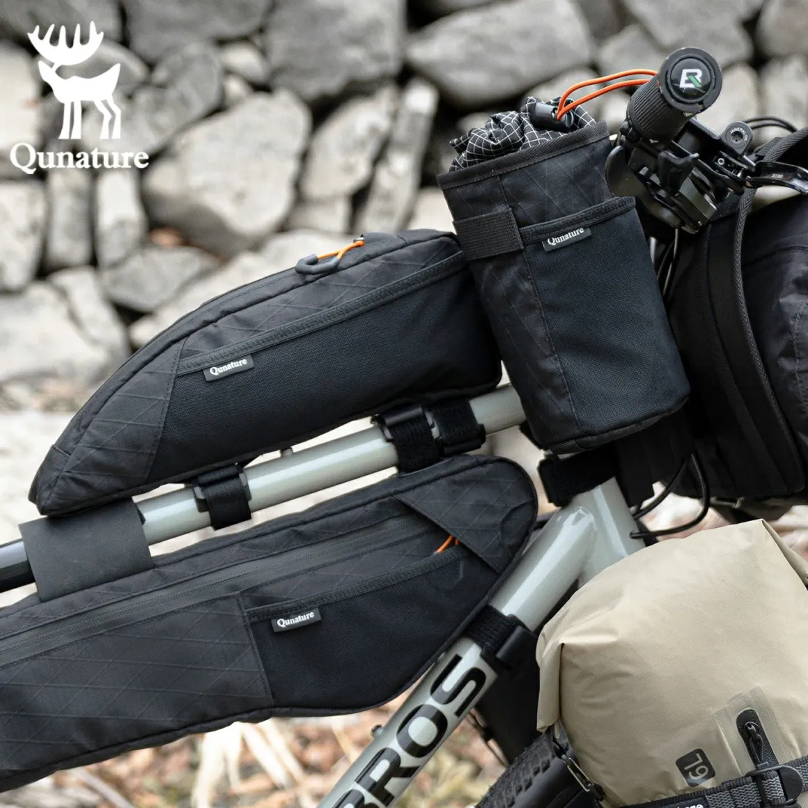 Qunature Bikepacking Frame Bag Top Tube Bag For Gravel Bike