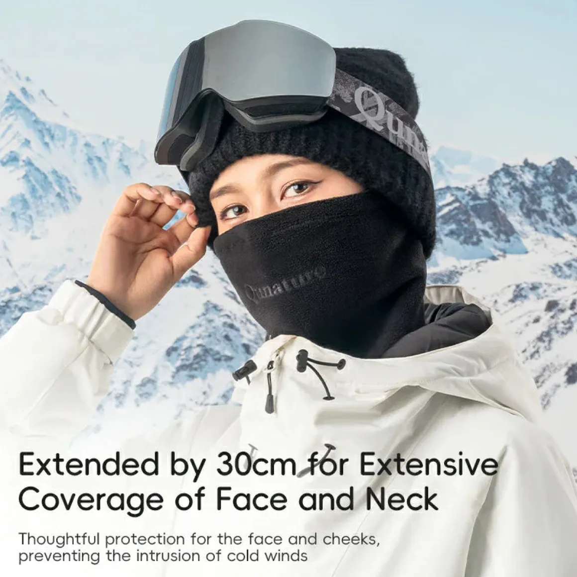 Qunature Double Fleece Warmth Face Neck Integrated Ultra-Comfort