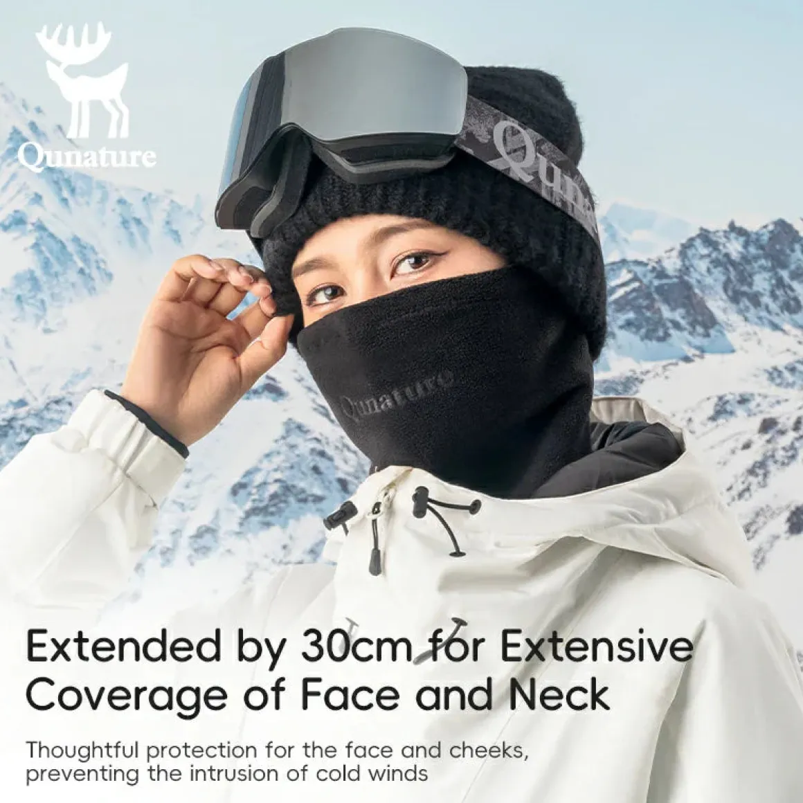 Qunature Double Fleece Warmth Face Neck Integrated Ultra-Comfort