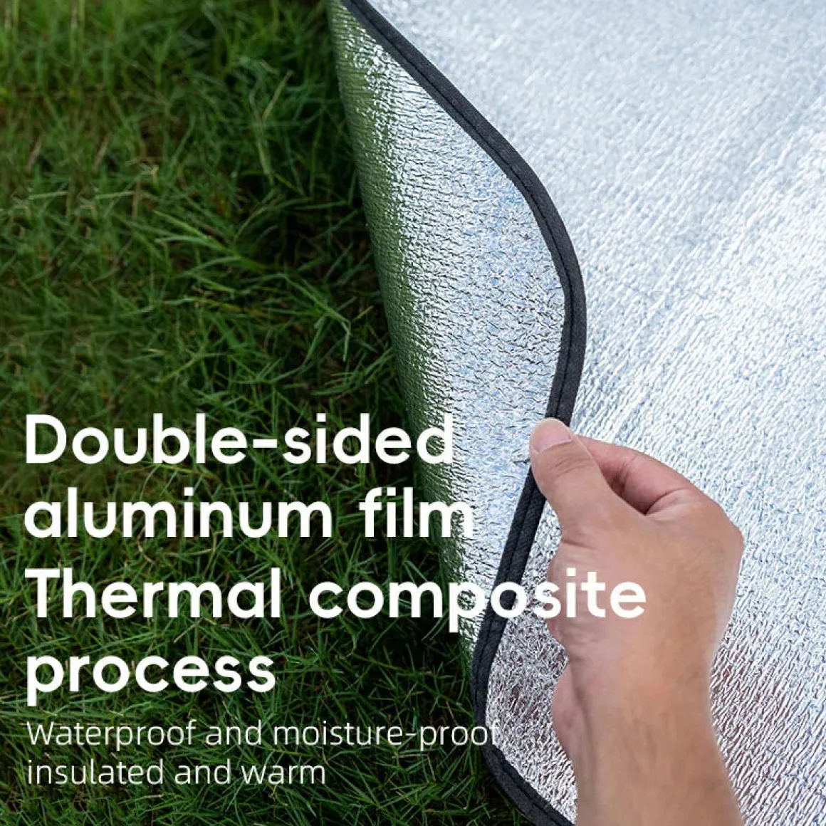 Qunature Double-Sided Aluminum Picnic Tent Mat Waterproof Camping Pad
