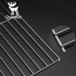 Qunature Durable Iron Chrome BBQ Grill Net with Rounded Corners for Easy Use