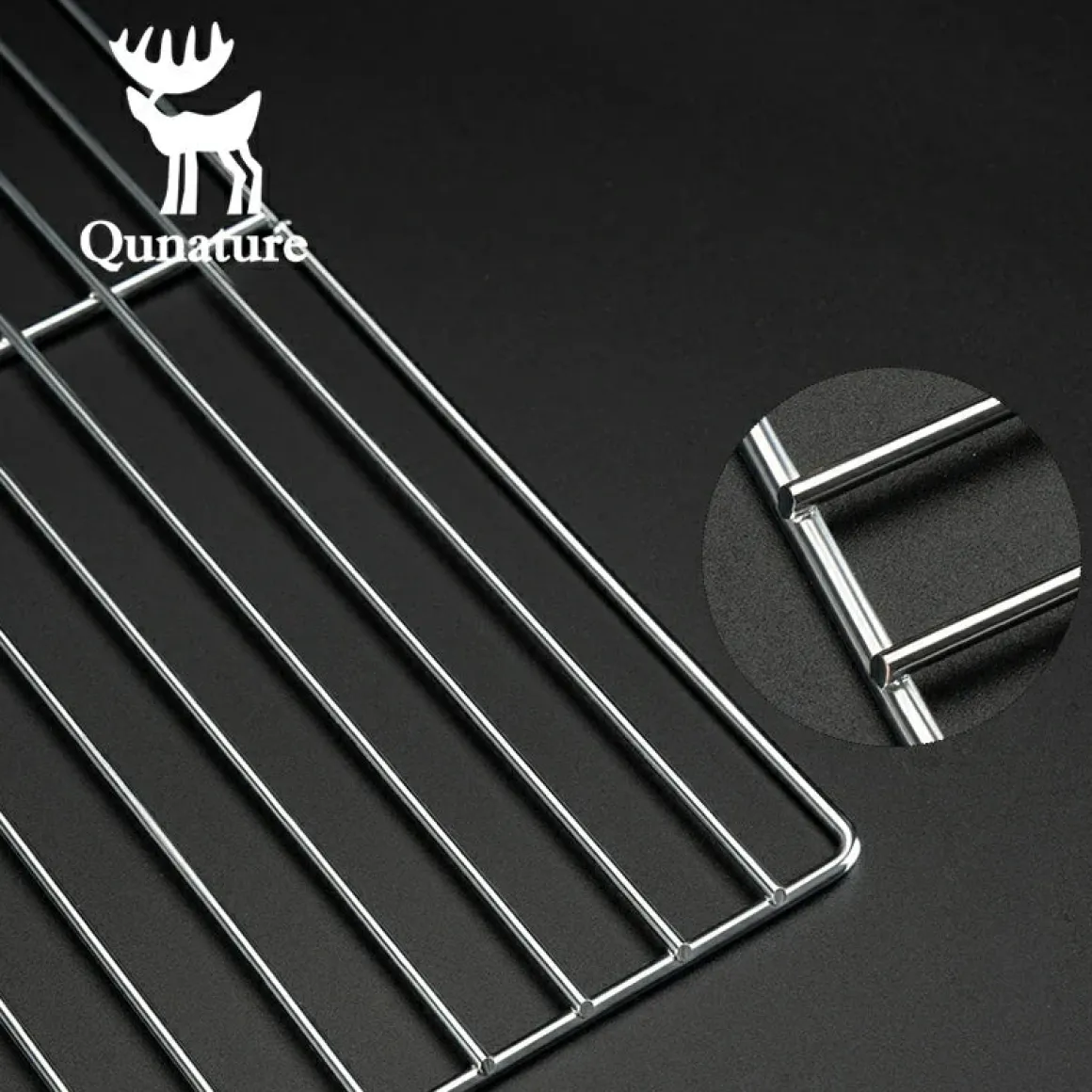 Qunature Durable Iron Chrome BBQ Grill Net with Rounded Corners for Easy Use