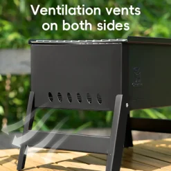 Qunature Foldable BBQ Grill with Durable Chrome-Plated Net and Ventilation