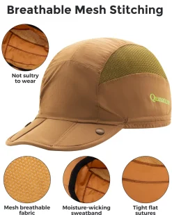 Qunature Foldable Cycling Cap with Sun Visor Quick-Dry