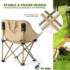 Qunature Folding Carbon Steel Camping Chair - Adult & Kids Sizes