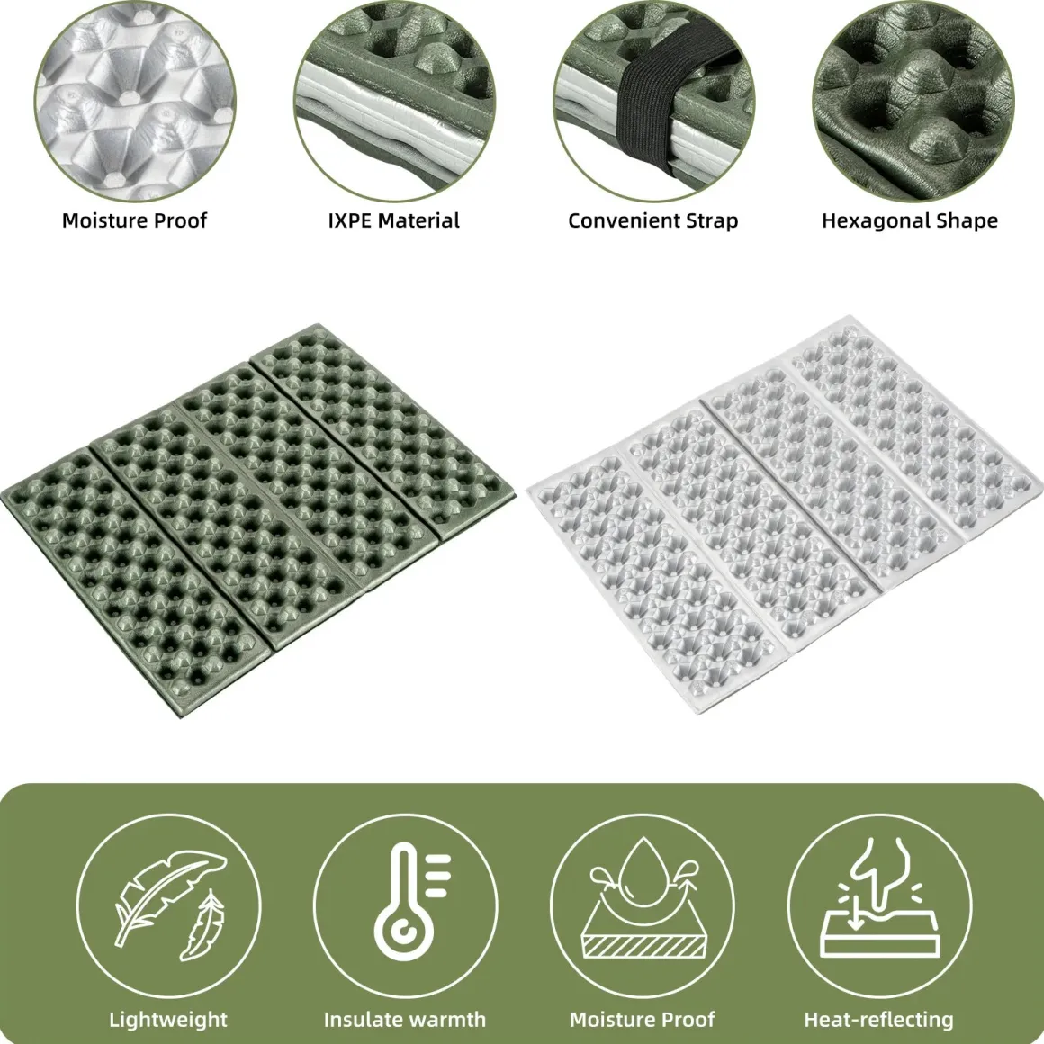 Qunature Folding Seat Pad Mat with Foam