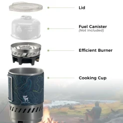 Qunature Integrated Heat Collection Stove System for Camping, Hiking and Outdoor Adventures