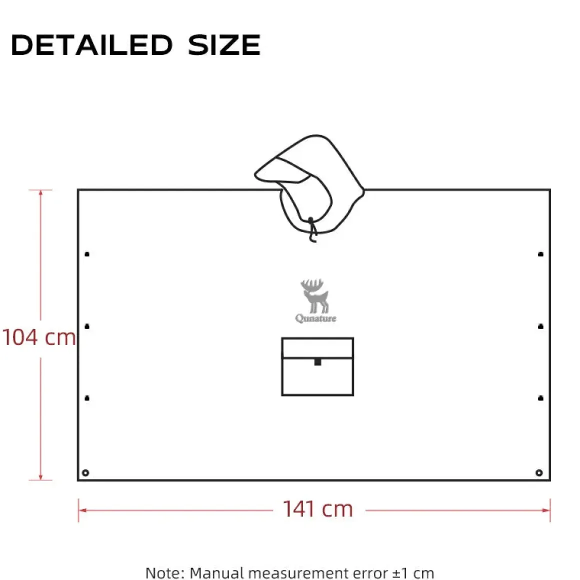 Qunature 3-in-1 Waterproof Raincoat Canopy Floor Mat Lightweight Portable