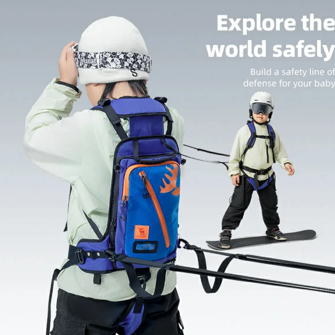 Qunature Kids’ Ski Training Backpack With Traction Rope-H53