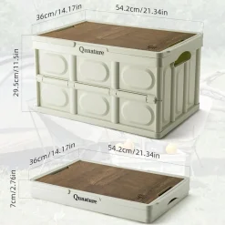 Qunature 55L Collapsible Storage Bin with Lid and Handle