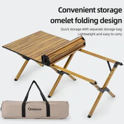 Qunature Lightweight Foldable Aluminum Table with Stable Triangular Structure