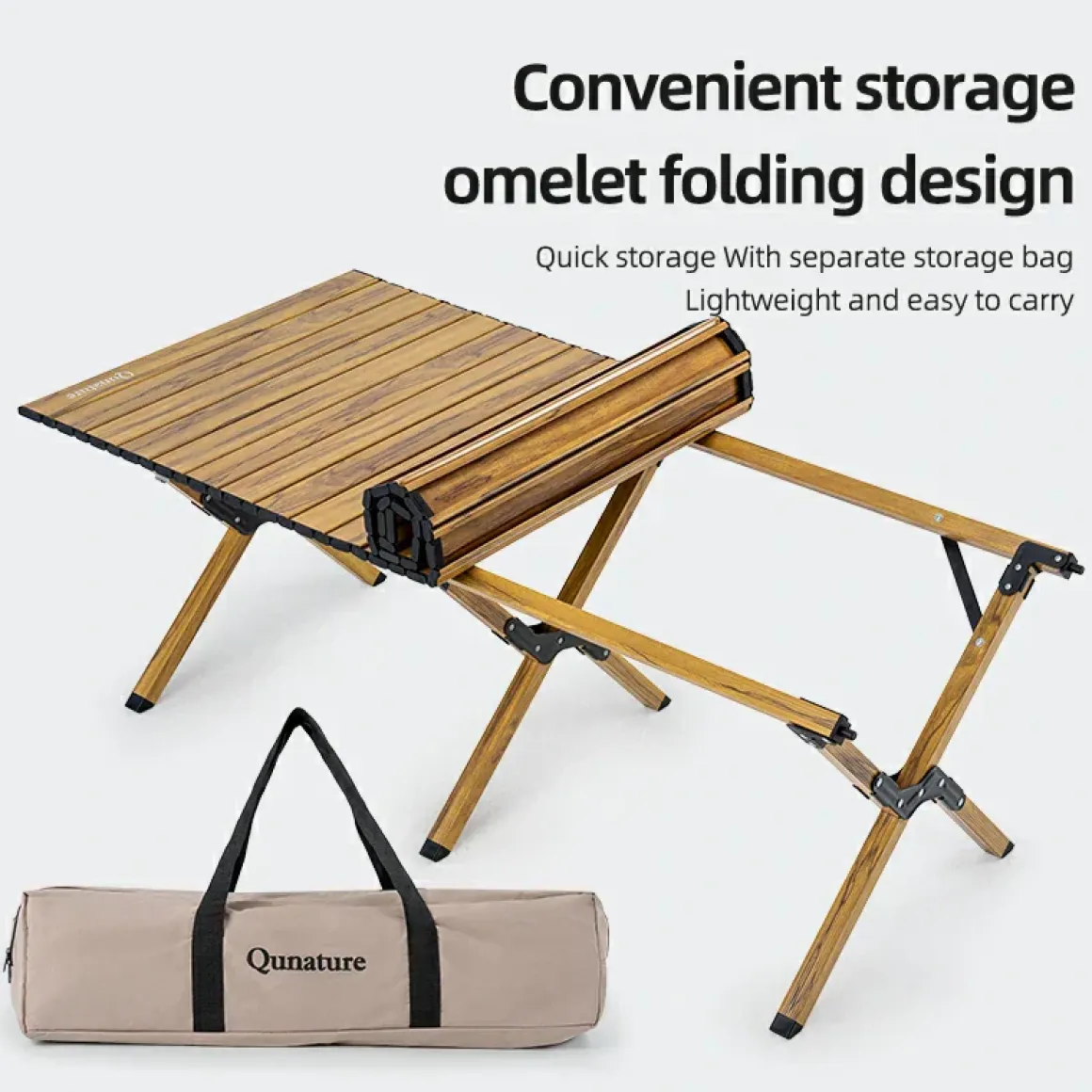 Qunature Lightweight Foldable Aluminum Table with Stable Triangular Structure