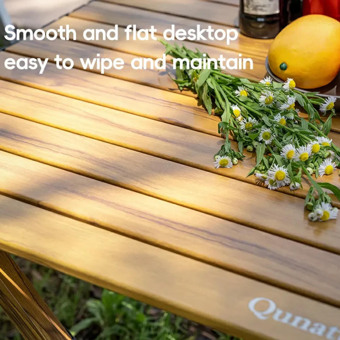 Qunature Lightweight Foldable Aluminum Table with Stable Triangular Structure