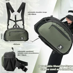Qunature Lightweight Outdoor Backpack Waist Bag 7.9L