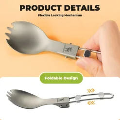 Qunature Lightweight Titanium 3-in-1 Tableware Set