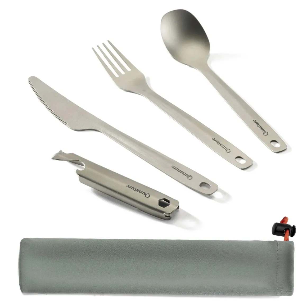 Qunature Lightweight Titanium 4-Piece Tableware Set