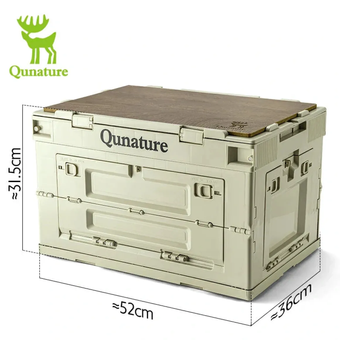 Qunature Outdoor Folding Storage Box with Multi-Door Design and Tabletop Option