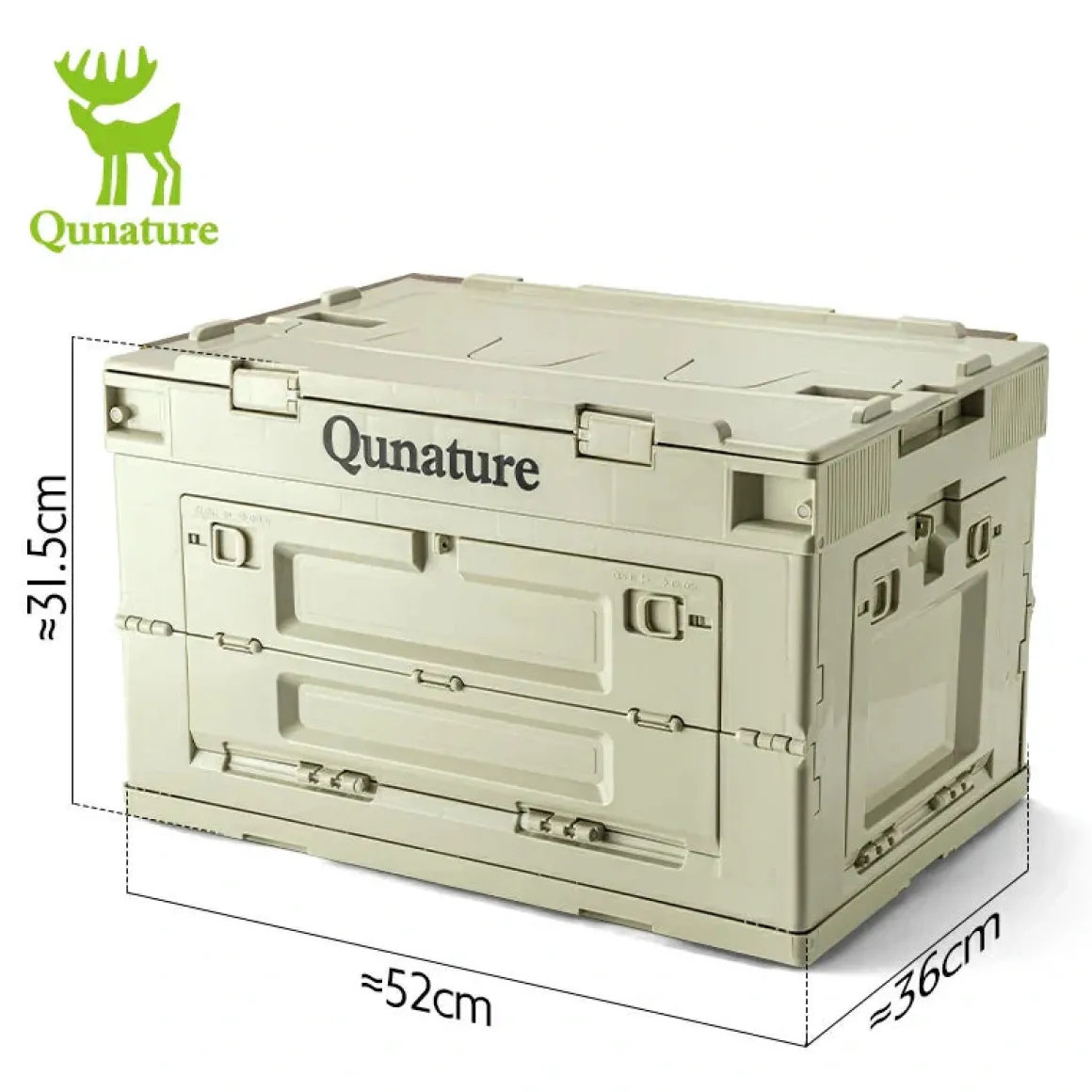 Qunature Outdoor Folding Storage Box with Multi-Door Design and Tabletop Option