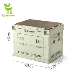 Qunature Outdoor Folding Storage Box with Multi-Door Design and Tabletop Option