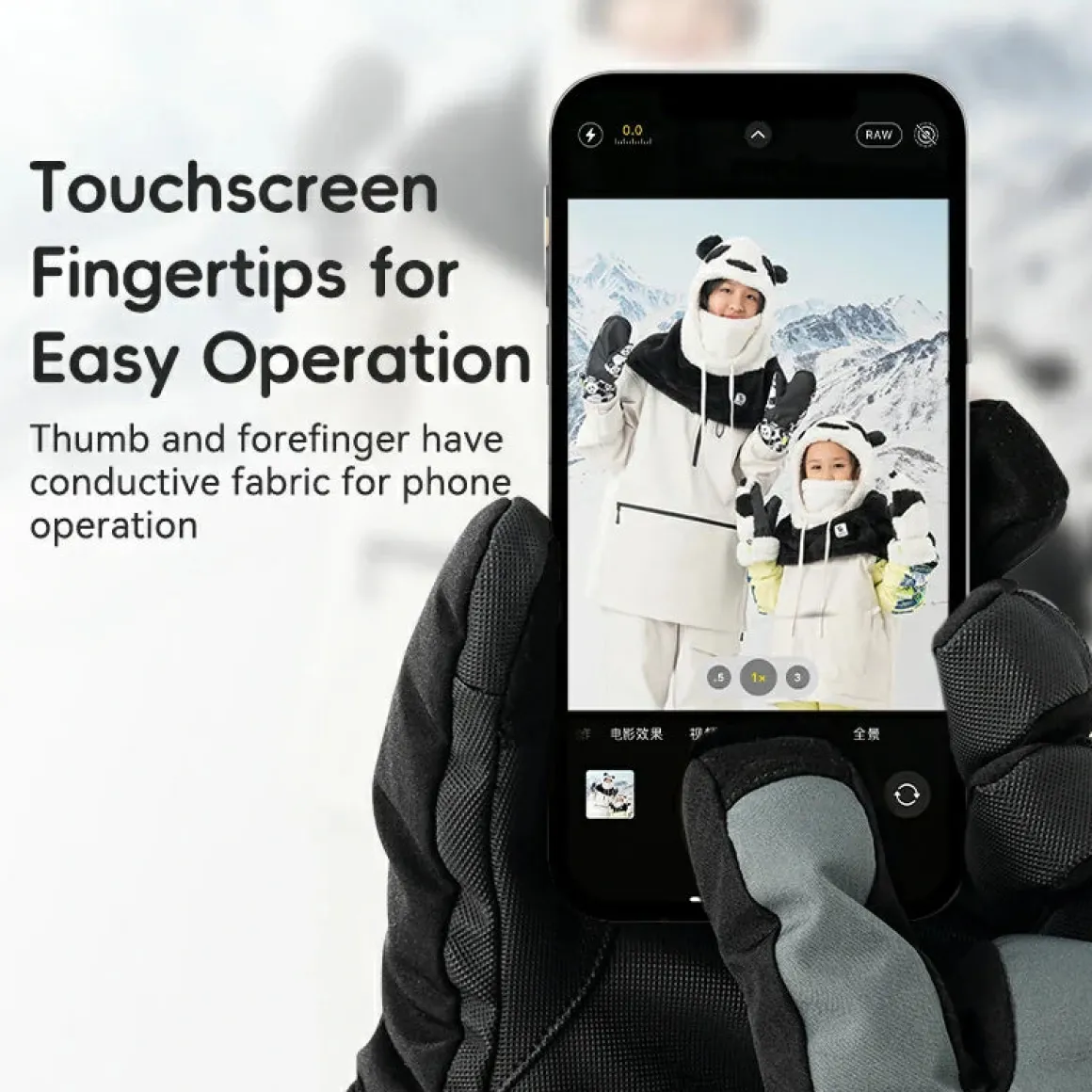 Qunature Outdoor Insulated Ski Gloves - Windproof Waterproof Touchscreen Compatible