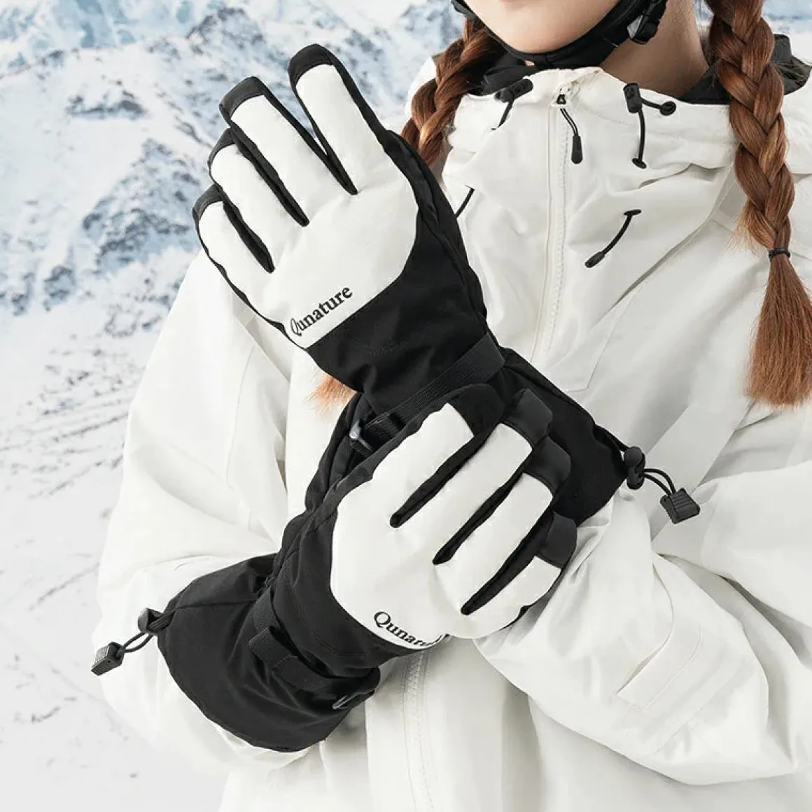 Qunature Outdoor Insulated Ski Gloves - Windproof Waterproof Touchscreen Compatible