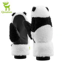 Qunature Panda Ski Gloves | Secure Grip & Warmth for Families