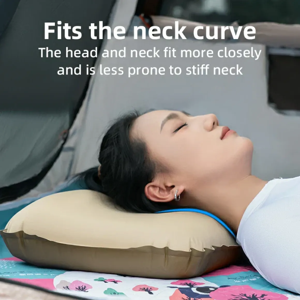 Qunature Self-Inflating Cheese Sponge Pillow with 3D High Elastic Support