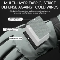 Qunature Ski Gloves Multi-Fabric, Touchscreen, Warmth Lock