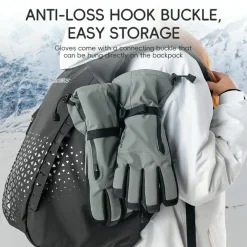 Qunature Ski Gloves Multi-Fabric, Touchscreen, Warmth Lock
