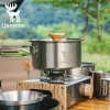Qunature 304 Stainless Steel 5-Piece Camping Cookware Set with Teflon Coating