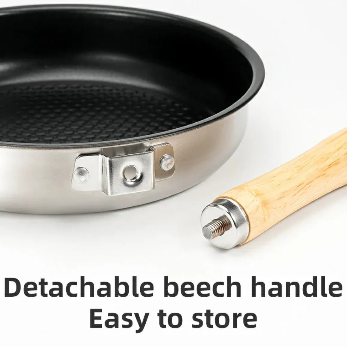 Qunature 304 Stainless Steel 5-Piece Camping Cookware Set with Teflon Coating