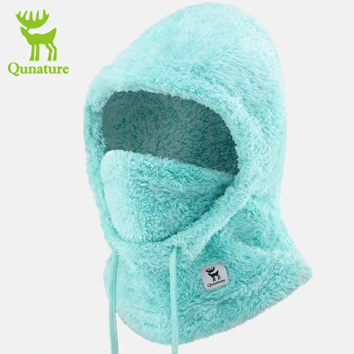 Qunature Thermal Fleece Helmet Liner – Windproof Balaclava Hood for Skiing and Winter Sports