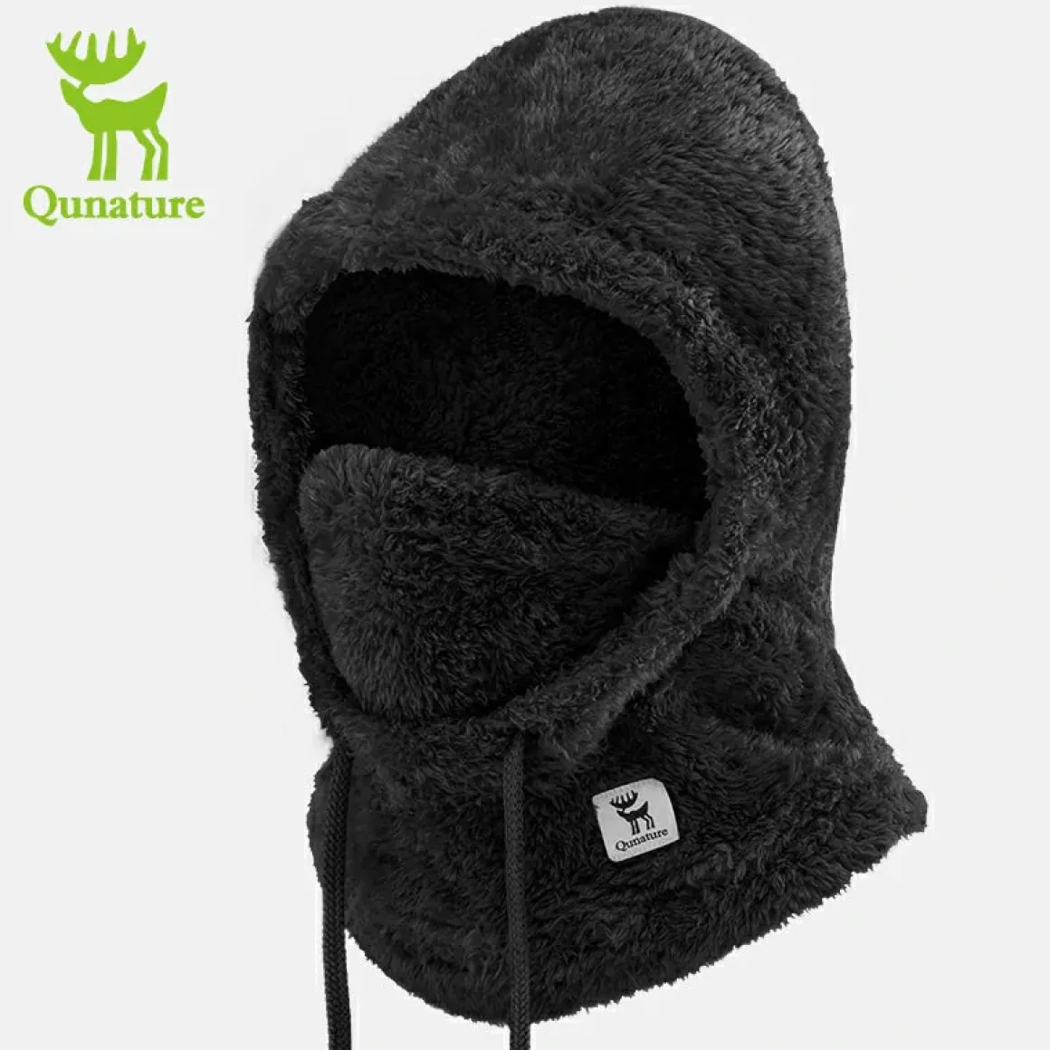 Qunature Thermal Fleece Helmet Liner – Windproof Balaclava Hood for Skiing and Winter Sports