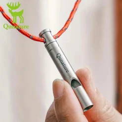 Qunature Titanium Survival Whistle 120dB Loud, Durable, Portable Outdoor Gear