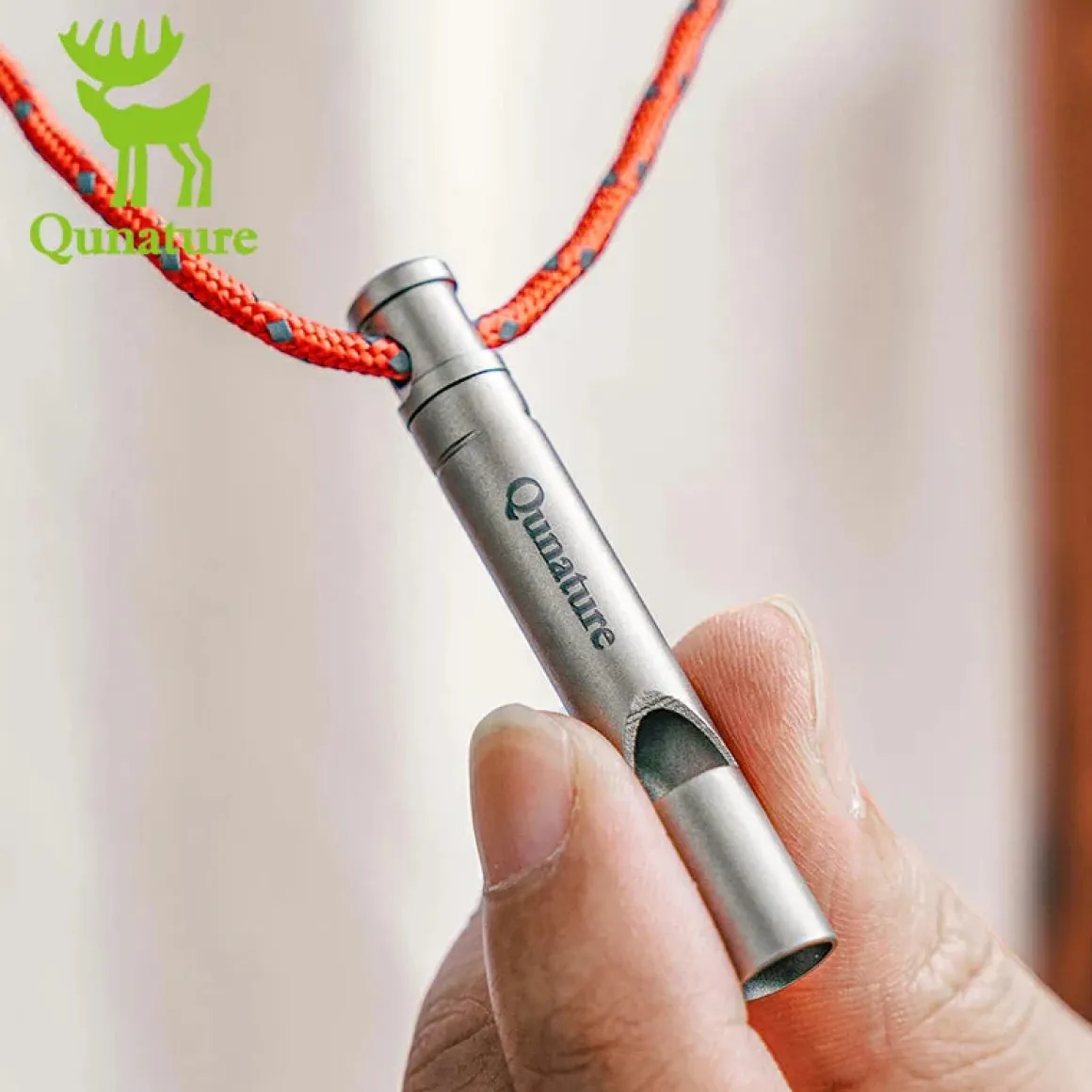 Qunature Titanium Survival Whistle 120dB Loud, Durable, Portable Outdoor Gear