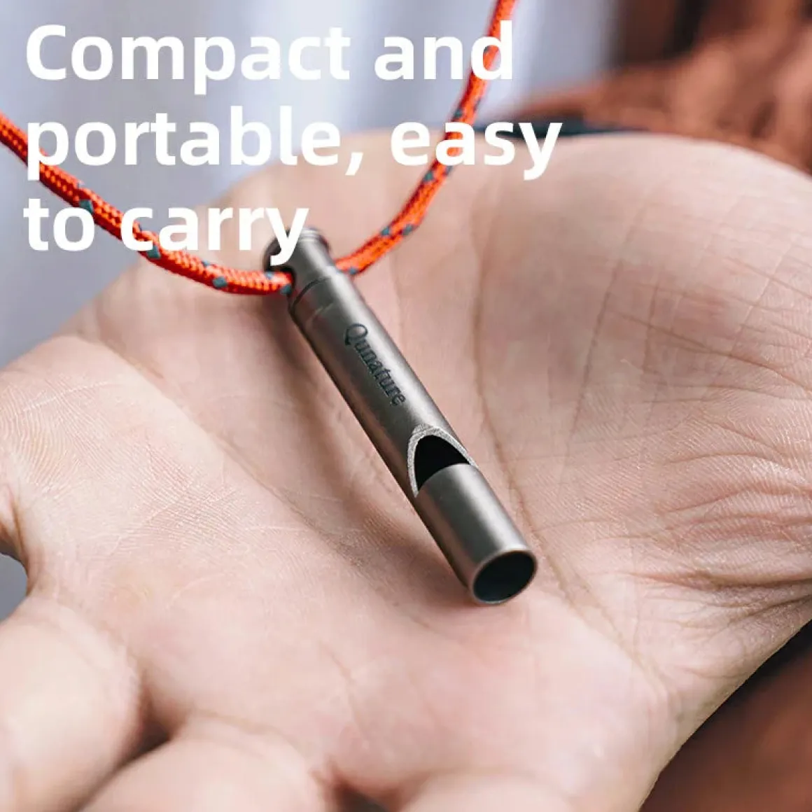 Qunature Titanium Survival Whistle 120dB Loud, Durable, Portable Outdoor Gear