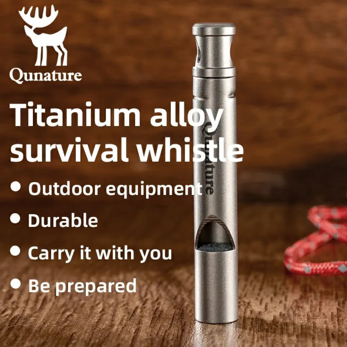 Qunature Titanium Survival Whistle 120dB Loud, Durable, Portable Outdoor Gear