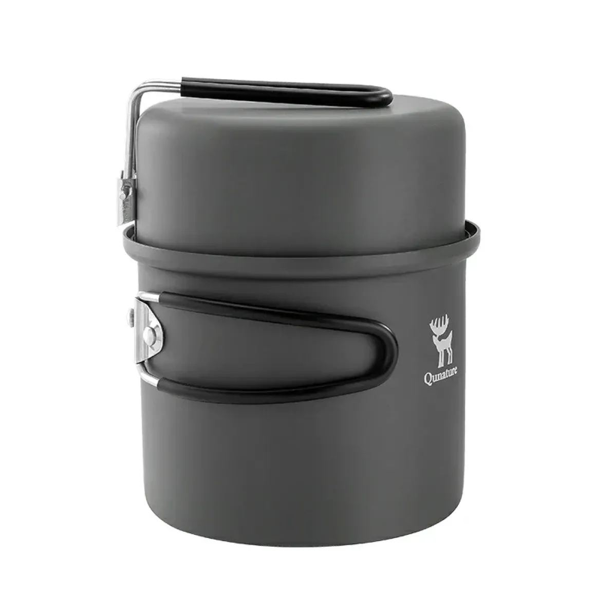 Qunature Ultra-Light Aluminum Camping Cookware Set with Nestable Design Handle