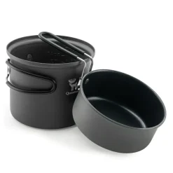 Qunature Ultra-Light Aluminum Camping Cookware Set with Nestable Design Handle