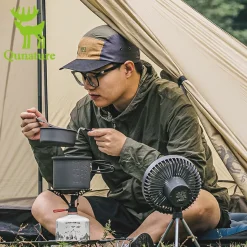 Qunature Ultra-Light Aluminum Camping Cookware Set with Nestable Design Handle